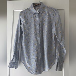 Brooks Brothers Blue and Yellow Striped Shirt